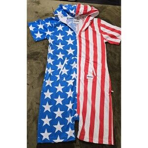 Men's Tipsy Elves American Flag One Piece Jumpsuit Patriotic Hoodie Large